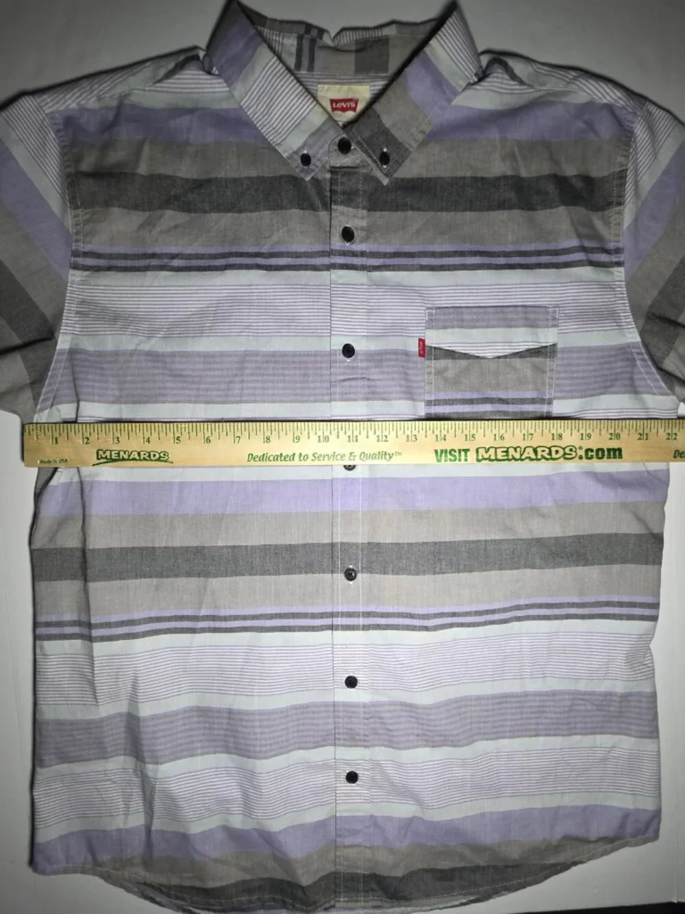 Levis Mens Purple and Gray Button Down Shirt Size XL